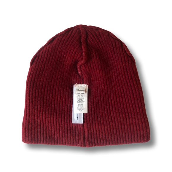 ❌sold❌Madewell $40 MSRP Wool Cozy-Knit Beanie Burgundy / Red #07792 SUPER WARM - Picture 3 of 8